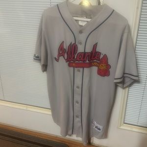 Atlanta Braves jersey gray X-Large athletic cut